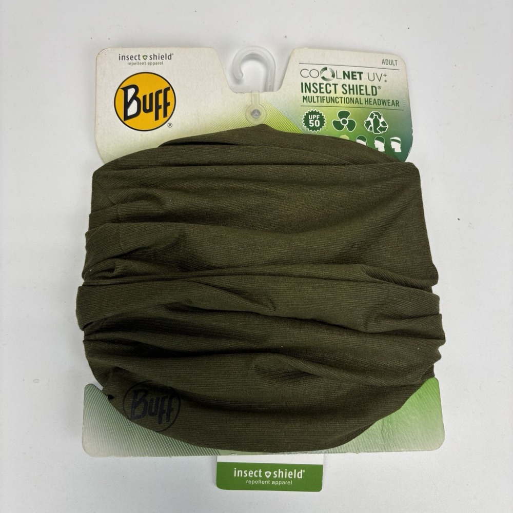 Buff Insect Shield Neck Gaiter CoolNet UV Adult OSFA Olive Green Repellent NEW
